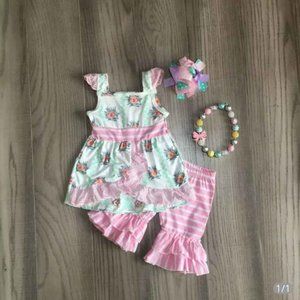 Girls Boutique pink and lace 3 piece (NEW)